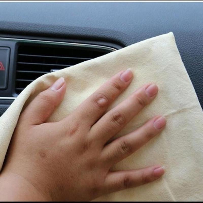 Natürliches Sämischleder-Auto-Reinigungstuch, saugfähiges Wildleder-Waschtuch