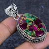 Natural Copper Ruby Zosite 925 Sterling Silver Jewelry Pendant 2.05" ETC-13855
