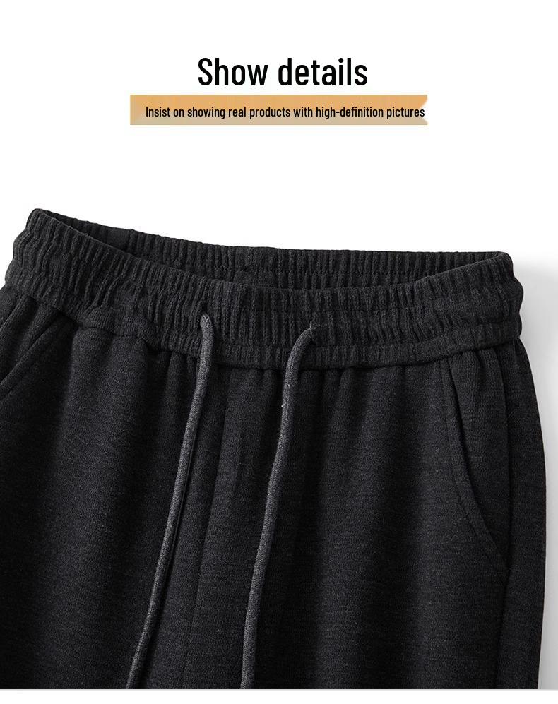 Women's Khaki Woolen Wide Leg Pants - Autumn/Winter 2024 Slimming Fleece-Lined Drapey Pants