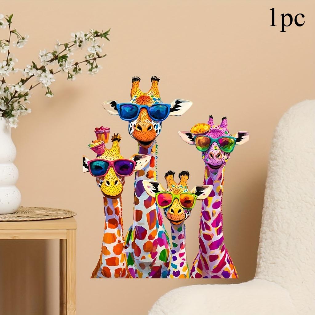 

1pc Funny Colorful Animal Bubble Posters Canva Painting Prints Cute Giraffe Tiger Sheep Glasses Wall Art for Home Cafe Bar Decor