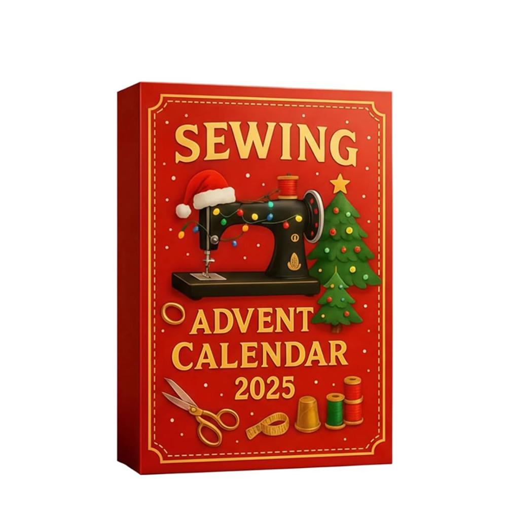2025 Weihnachtskalender Advent 24 Tage Weihnachts-Advents-Countdown-Kalender Nähen Handgefertigt Geschenkbox für Nähbegeisterte