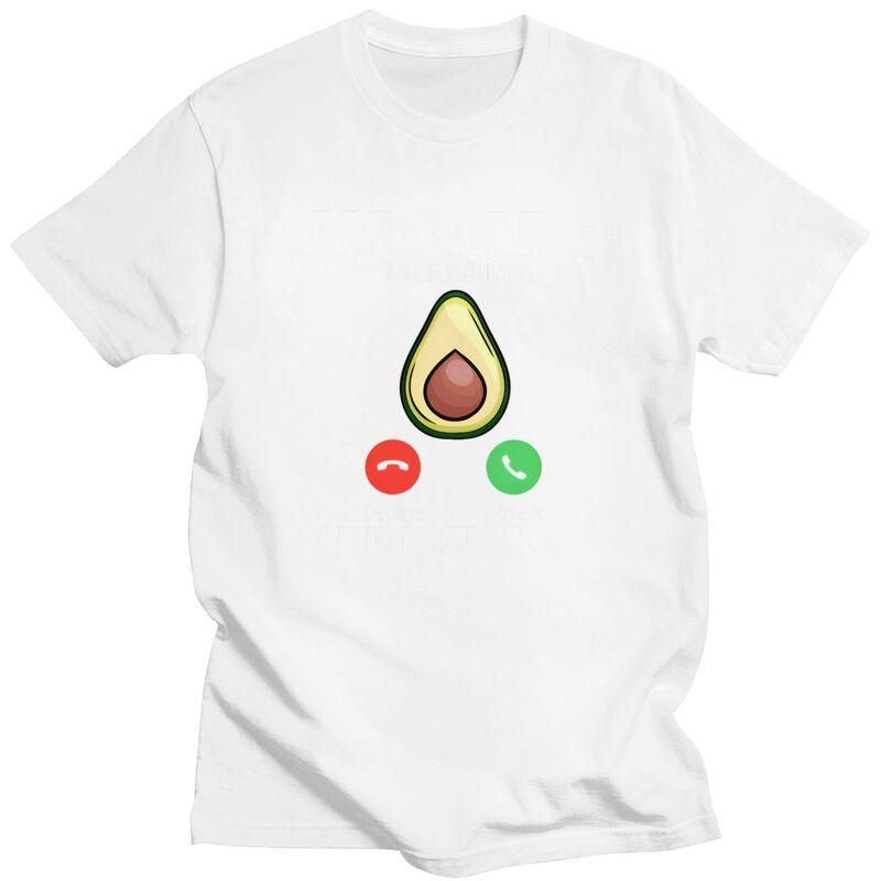 My Avocado Is Calling TShirt Pure Cotton Tee Tops Streetwear Round Neck Tshirts Casual ShortSleeve Clothing Men Women