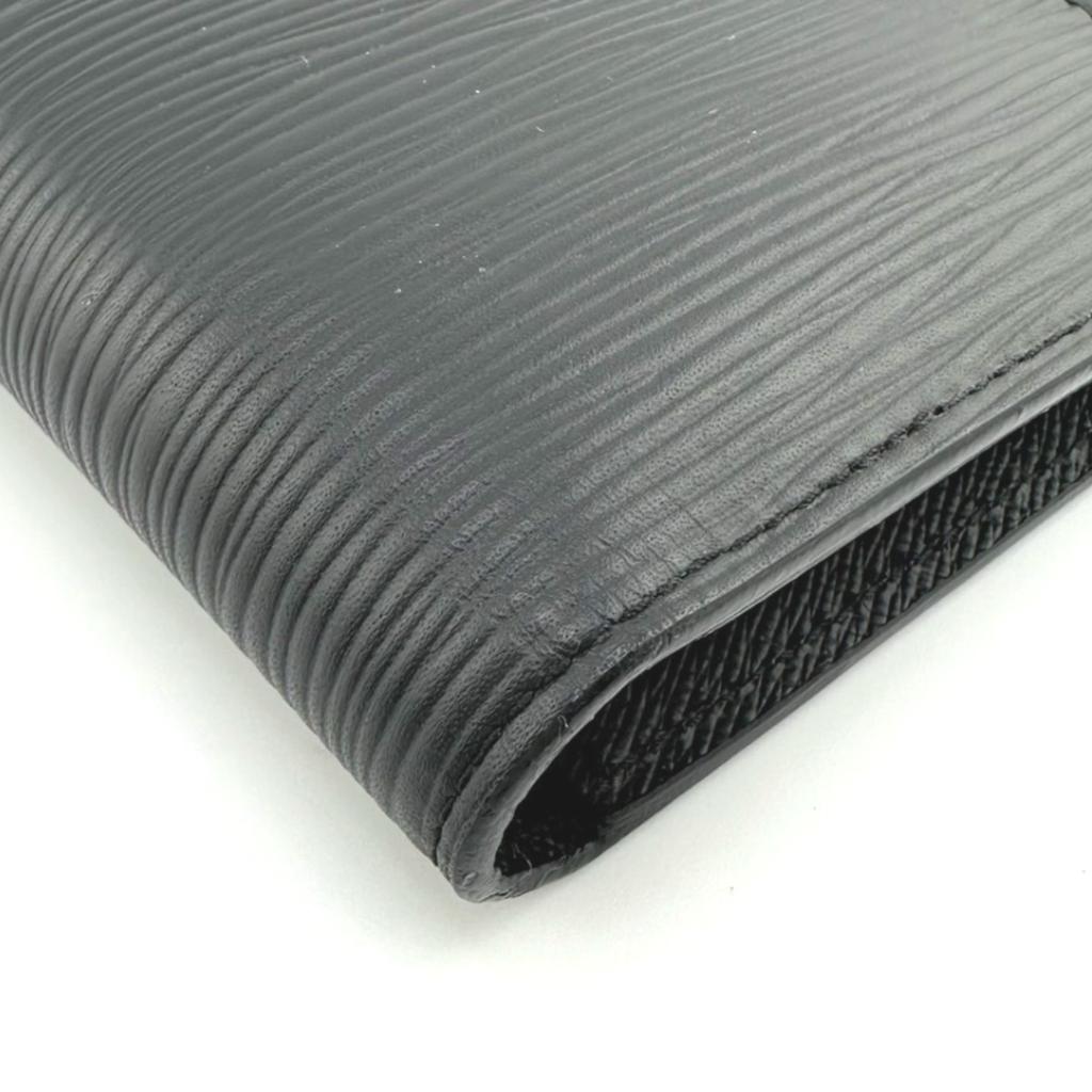LOUIS VUITTON Longwallet Epi leather portefeuille brazza M60622 purse Noir Black Used
