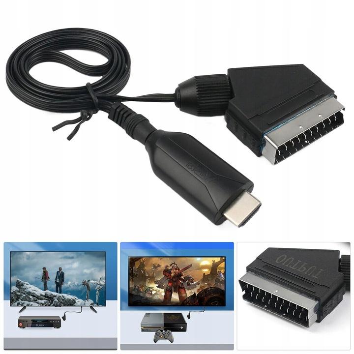 KABEL ADAPTER KONWERTER Z HDMI DO EURO / SCART 1080p PRZEJŚCIÓWKA TELEWIZOR