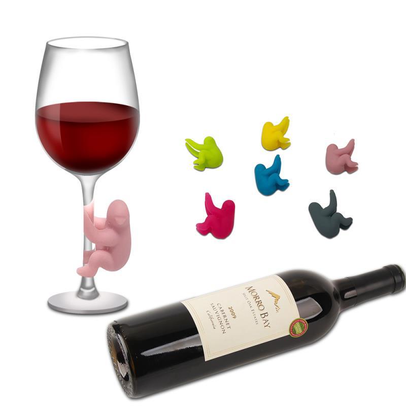 

Sloth Silicone Wine Glass Markers - Red Wine Buffet Stickers