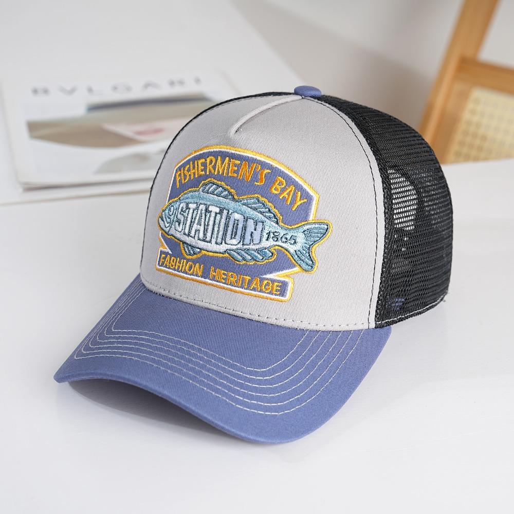 

Sunshade Hat Trucker Hat Breathable Sports Snapback Hat Summer Fishing Cap Camping Hiking Black Blue