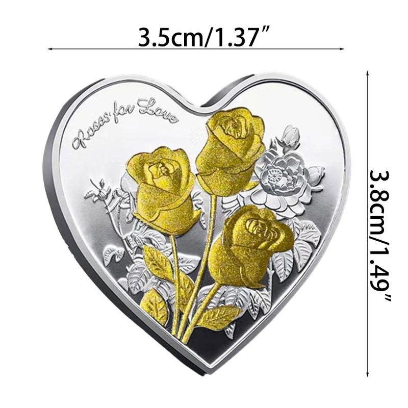 Einzigartige herzförmige Metallmünzen Symbolische Liebe Sammlerstücke Hochzeitsdekoration Valentinstag Jubiläumsgeschenk Münzen