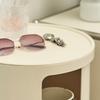 Round Nightstand with 3 Drawers Modern Style Side Table Multifunctional End Table Storage Cabinet for Living Room Bedroom