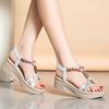 Fashion Shoes for Women Summer Women Wedge Bohemia Rhinestones Casual Platform Sandals Female Peep Toe Outdoor Beach Shoes Luxury 2025