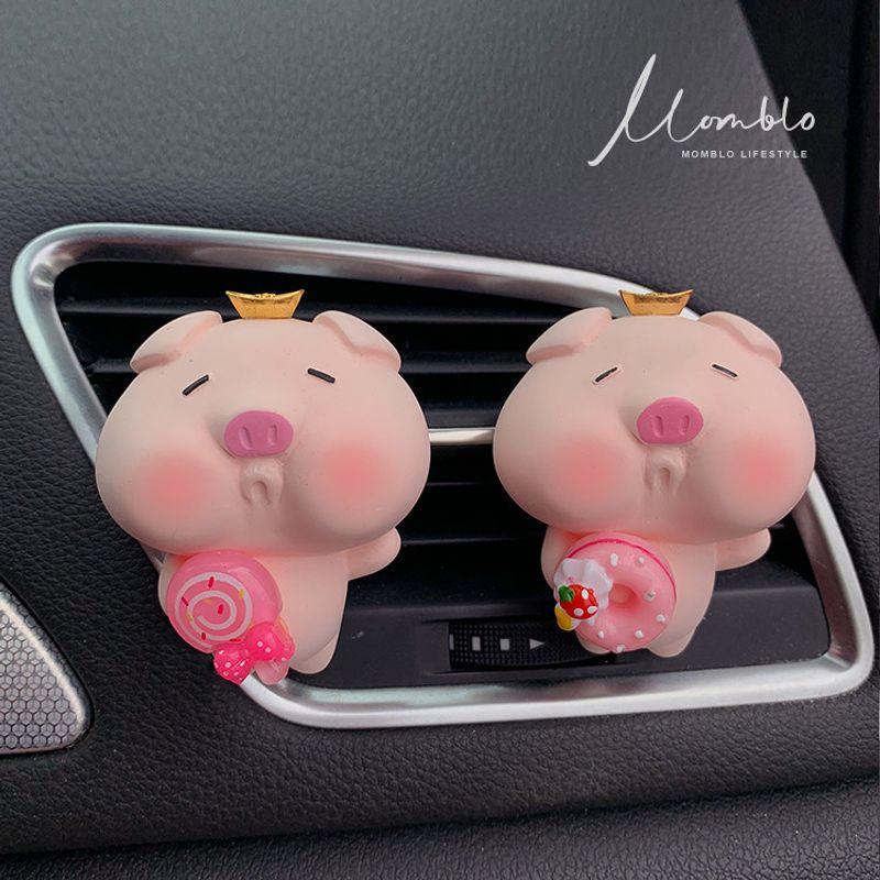 Cute Pouty Pig Car Air Conditioning Vent Perfume Pendant Aroma Decoration Popular Handmade Car Fragrance Stone