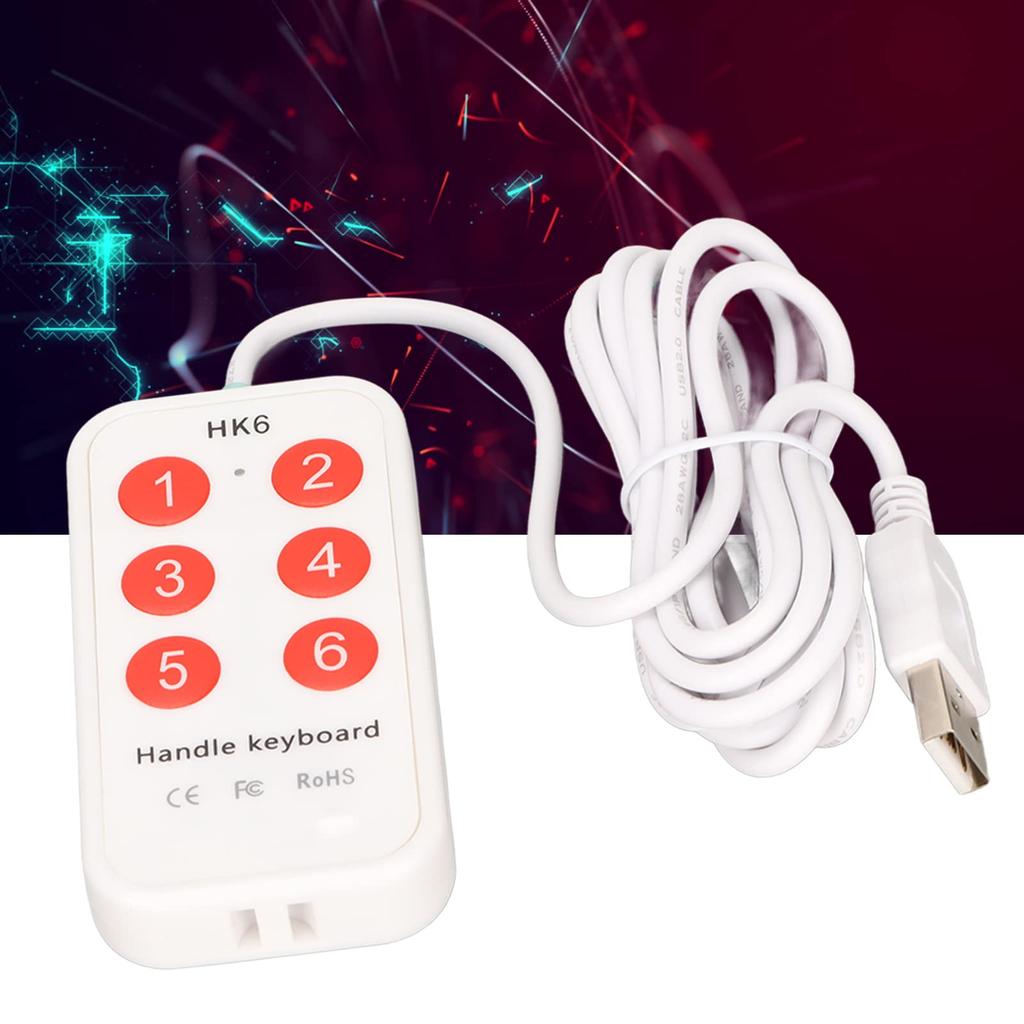 Programmable Multifunction Mechanical Gaming Macro USB 6 Key Handheld Switch Controller for Hospital Image Scanning Keypad, Keypad, Keypad,