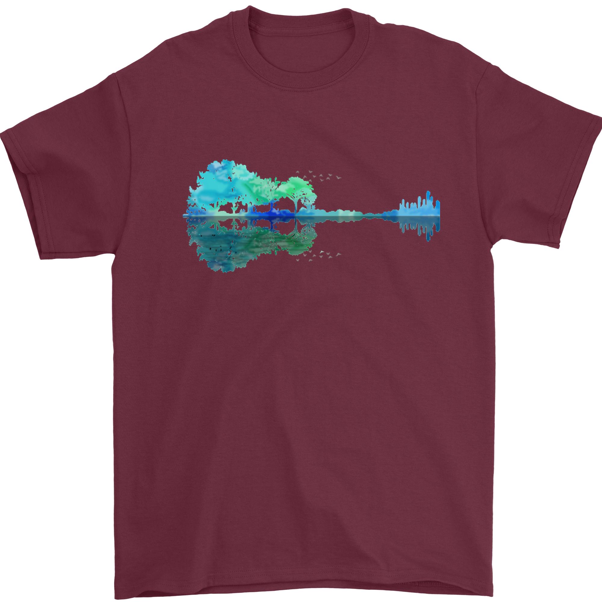 Guitar Reflection Guitarist Bass Acoustic Unisexs TShirt 100 Cotton S