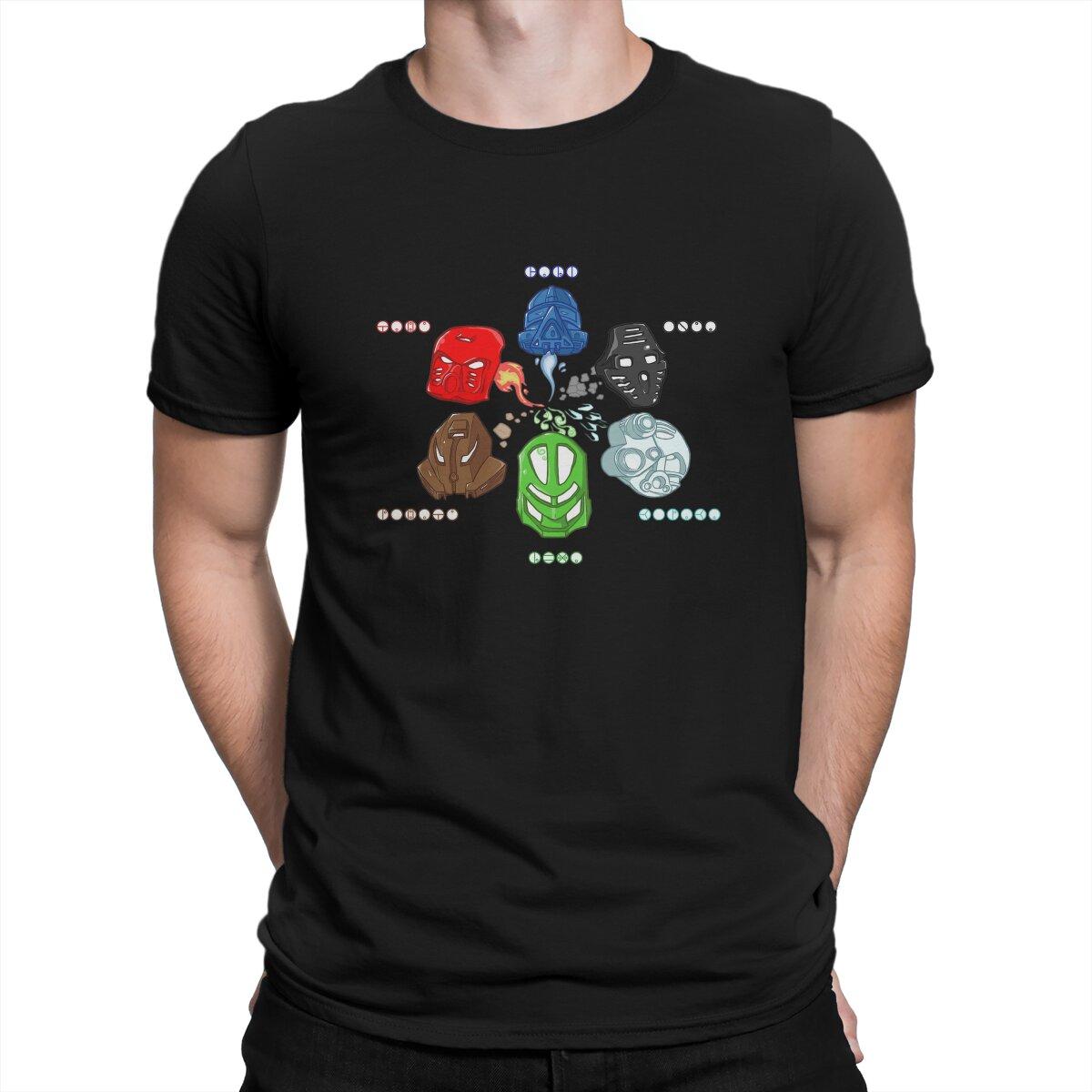 

Six Kanohi Men TShirt Bionicle Heroes2 Crewneck Short Sleeve 100 Cotton T Shirt Funny High Quality Birthday Gifts - Men s Sum... S разноцветный