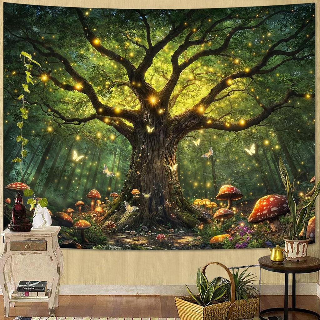 Tapestry Forest Cave Tapestries Nature Landscape Tapestries Mossy Waterfall Stream Wall Tapestry Bedroom Dormitory Living Room
