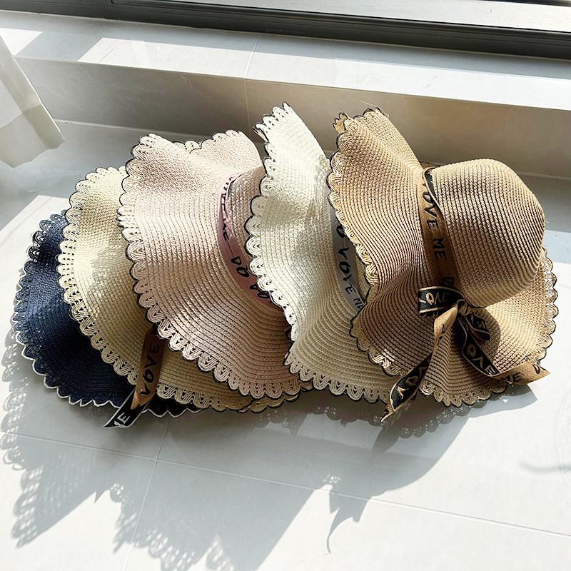 Stylish Big Brimmed Straw Hat With Bow Perfect For Summer Travel And Vacation