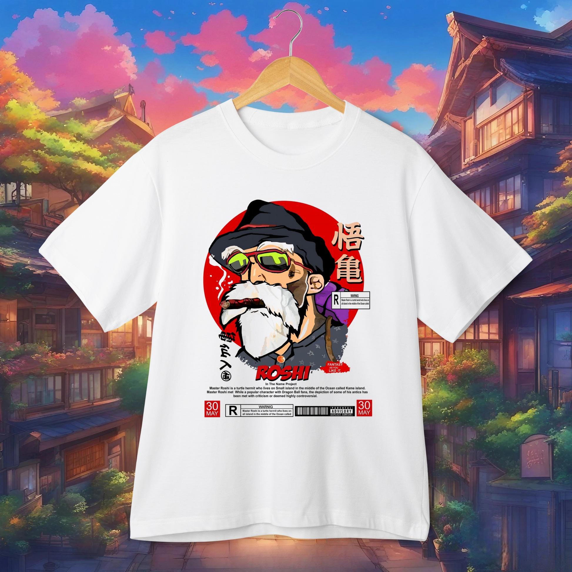 

Dragon Ball Master Roshi Streetwear Urban Style T-Shirt Anime Graphic Tee Men s Casual Top for Dragon Ball Fans S разноцветный