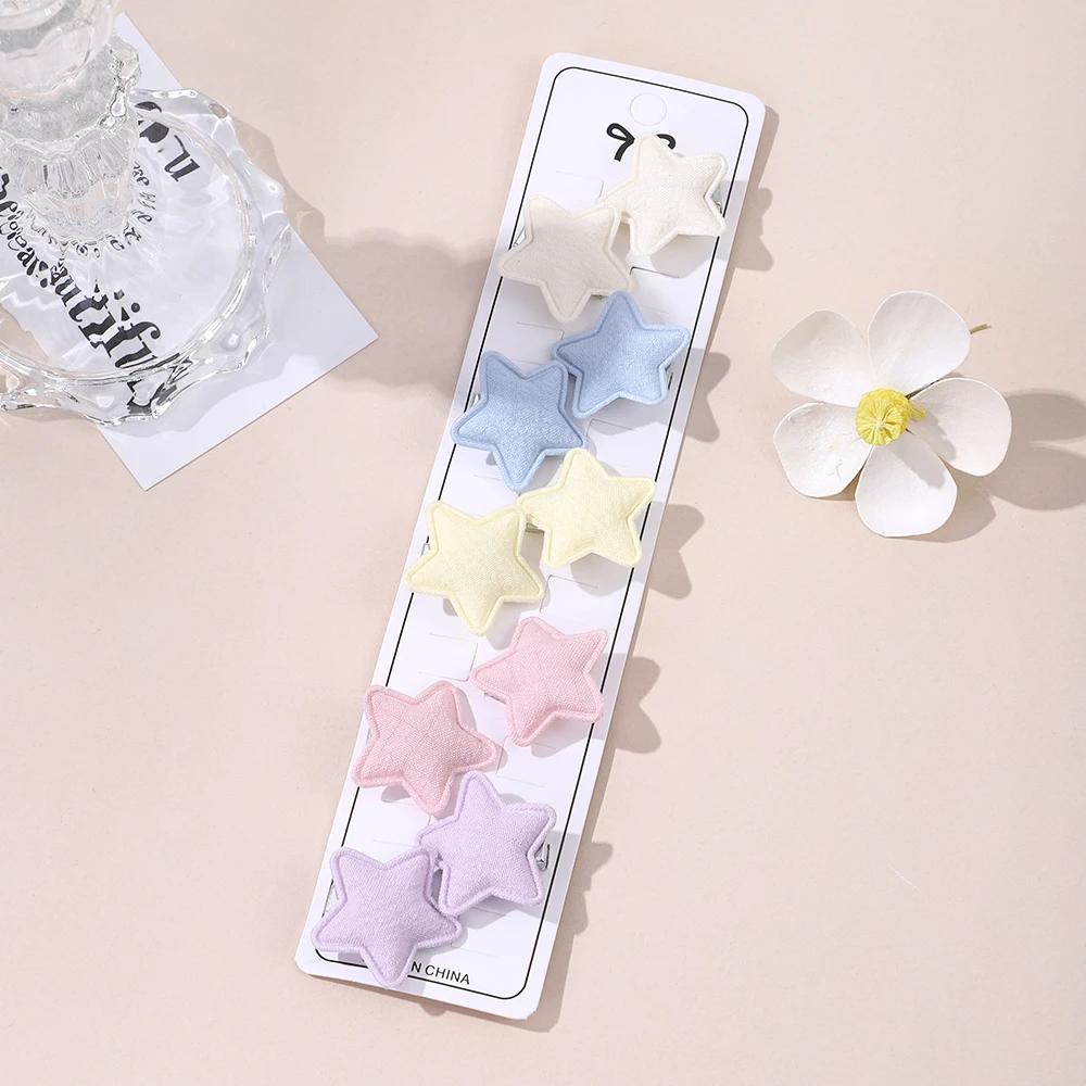 10pcs Kids Colorful Mini Star Hair Clips Girls Children Candy Love Hair Clip Duckbill Clips Baby Hair Accessories Gift
