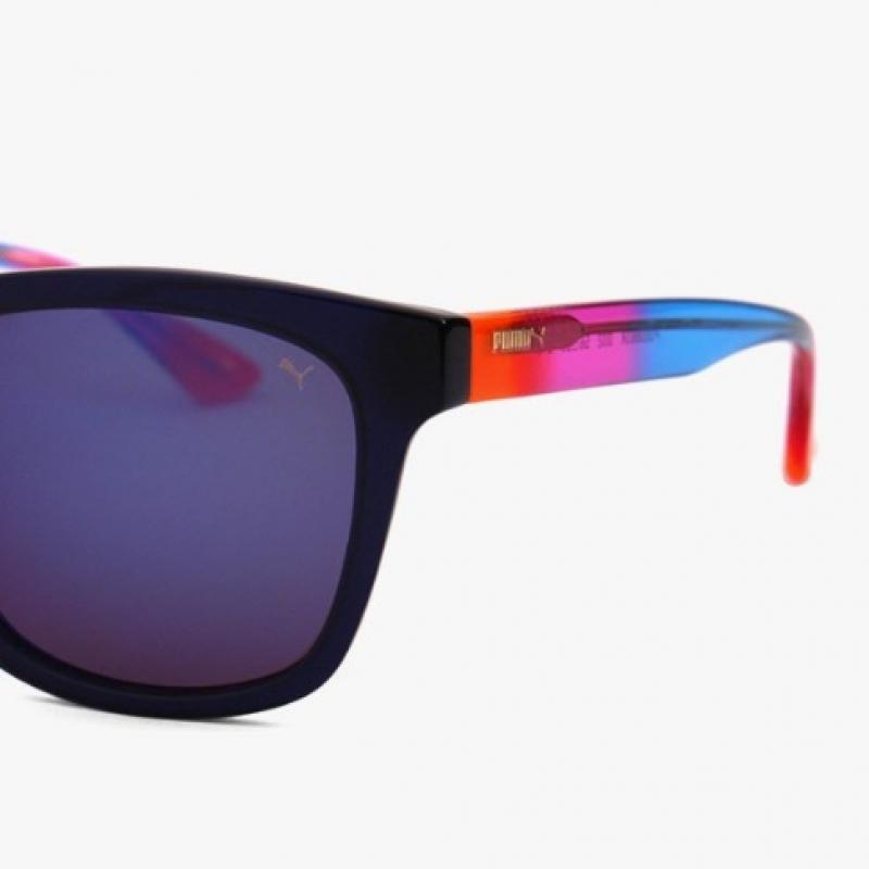 Puma Pu0086sk 002 Square Horn Rimmed Over Asian Fit Mirror Sunglasses