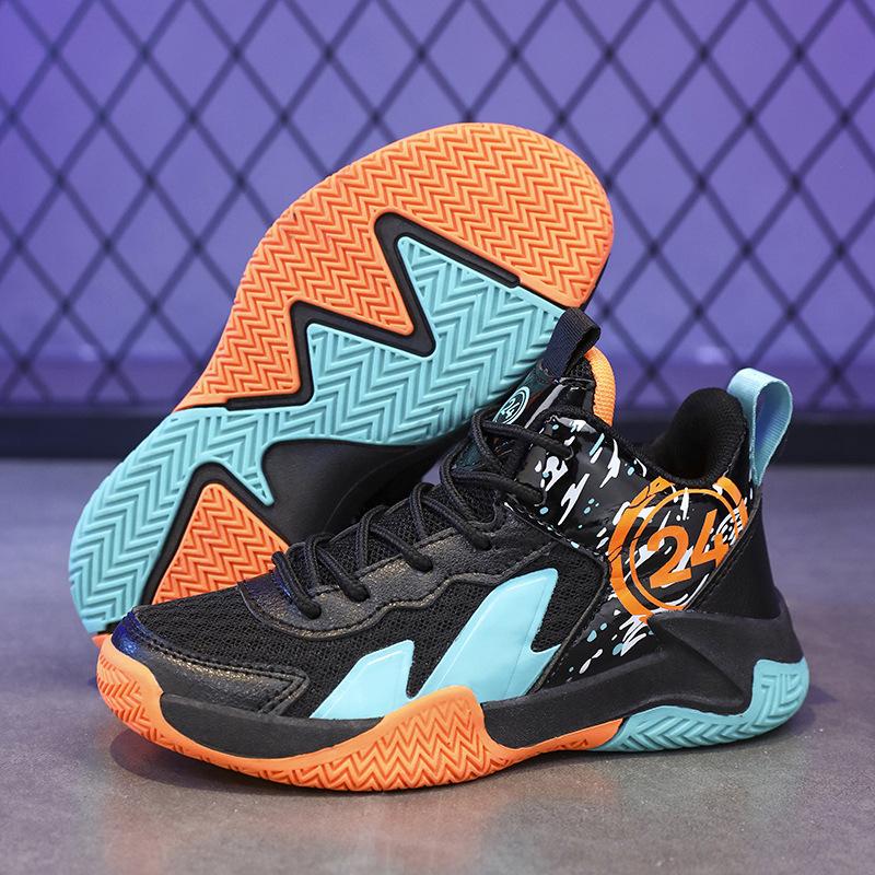 Children's basketball shoes New breathable mesh training shoes Medium and large children's sports shoes Non-slip and wear-resistant boys' student spo