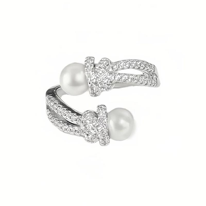 Leichter Luxus Mode Vierkantstern Super Fee Perle Zir*****Stift Ring Temperament Nische Hoher Sinn Exquisiter Ring