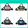 Grid Pattern Alphabet Kids Casual Travel Shoulder Bag With Spacious Compartment