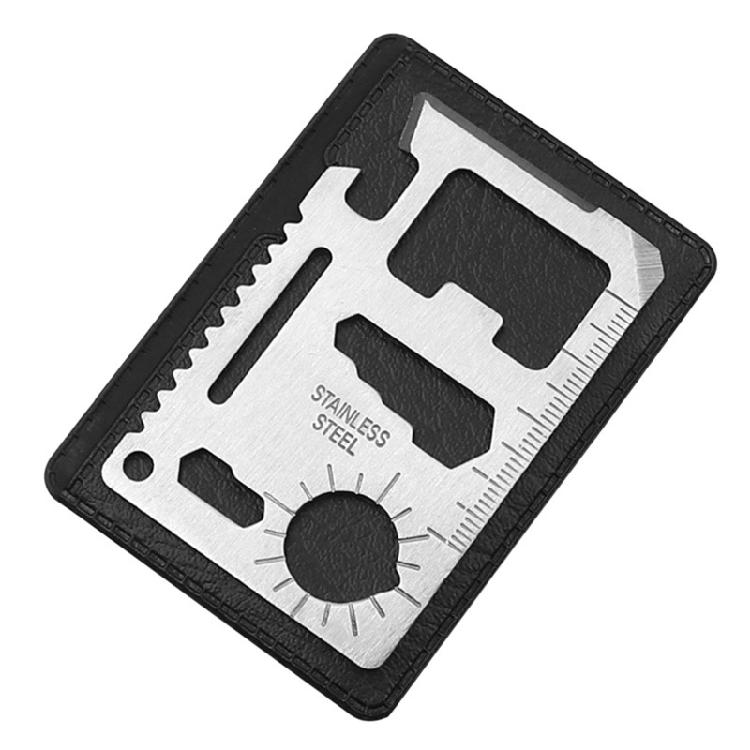 11 in 1 Outdoor Pocket Tool Stainless Steel Lifesaving Card EDC Survival Tool