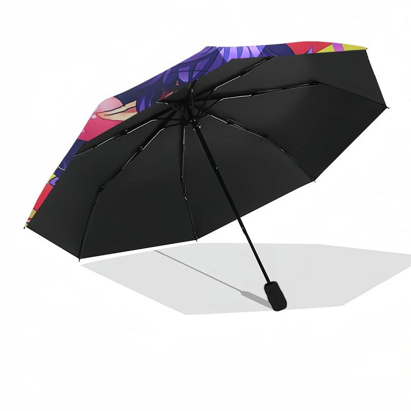 1 Stück Outdoor-Regenschirm mit Anime-Charakter-Design - Automatisches Öffnen/Schließen, Tragbares 3-fach faltbares Design, 8-Speichen-Eisenrahmen - Perfektes Geschenk für Fans,