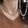 Bubble Sugar Necklace - Luxury Silver-gray Pearl Collar Chain for Sweater - Versatile and Elegant Birthday Gift
