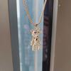 Cute full diamond bear necklace long Tuku trendy brand sweater chain pendant hip hop personality necklace