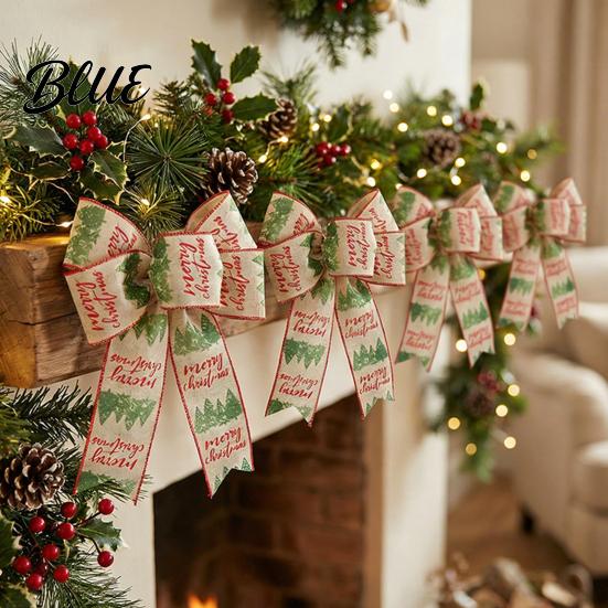 Christmas Tree Bow Decorations Bows for Wreath Merry Craft Ornaments Winter Sturdy Webbing Gift Toppers Decoration Holiday Tree Front Door,