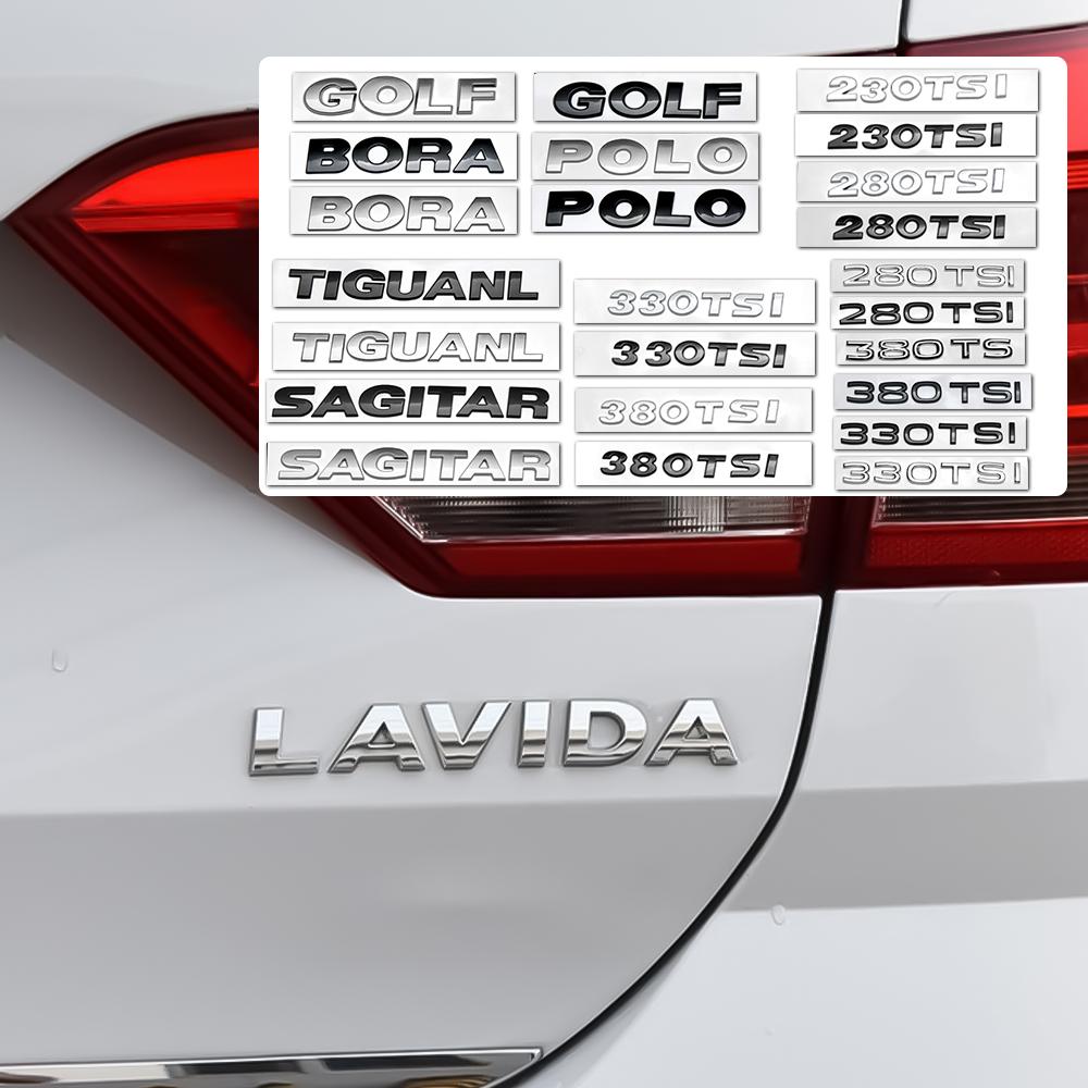 SVLHP1 For Volkswagen VW GTI Golf8 Polo Passat CC Tiguan R32 RLine Bora CC Caddy Touareg 3D ABS Car Trunk Logo Sticker Auto Accessories