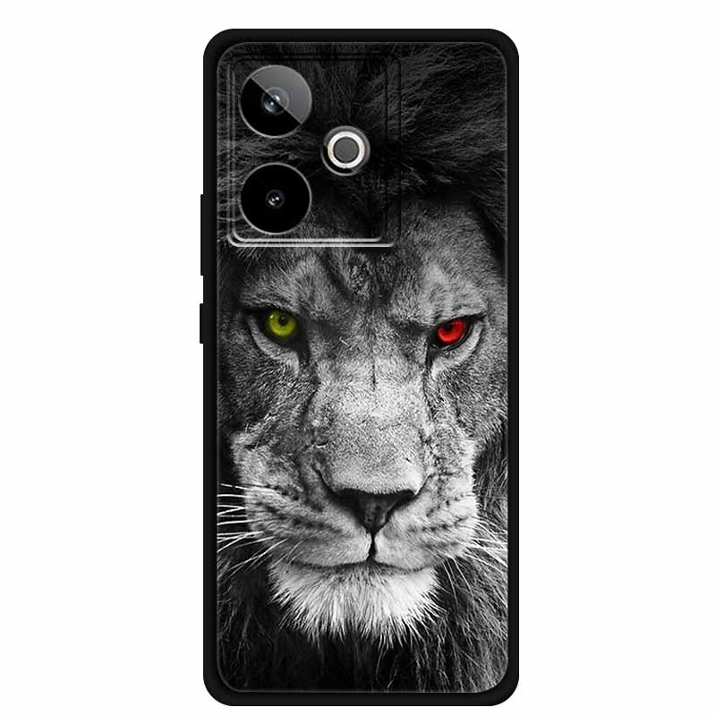 For Realme GT 7T GT7 Case Cool Animal Protective Silicone Back Cover Cases For Realme GT 7 Black Phone Funda Realme GT 7T Coque