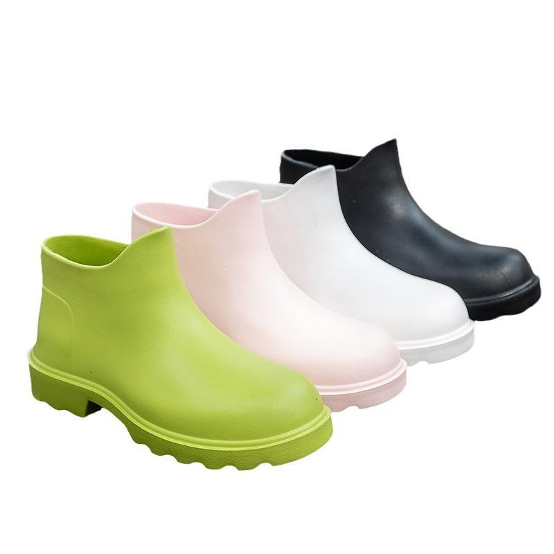 Candy-colored rain shoes women's new student fashion rain boots women's outer wear short tube non-slip and wear-resistant thick-soled water shoes