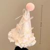 Sweet Bow Birthday Hat Pompom Pink Head Wear Hair Accessory Birthday Party
