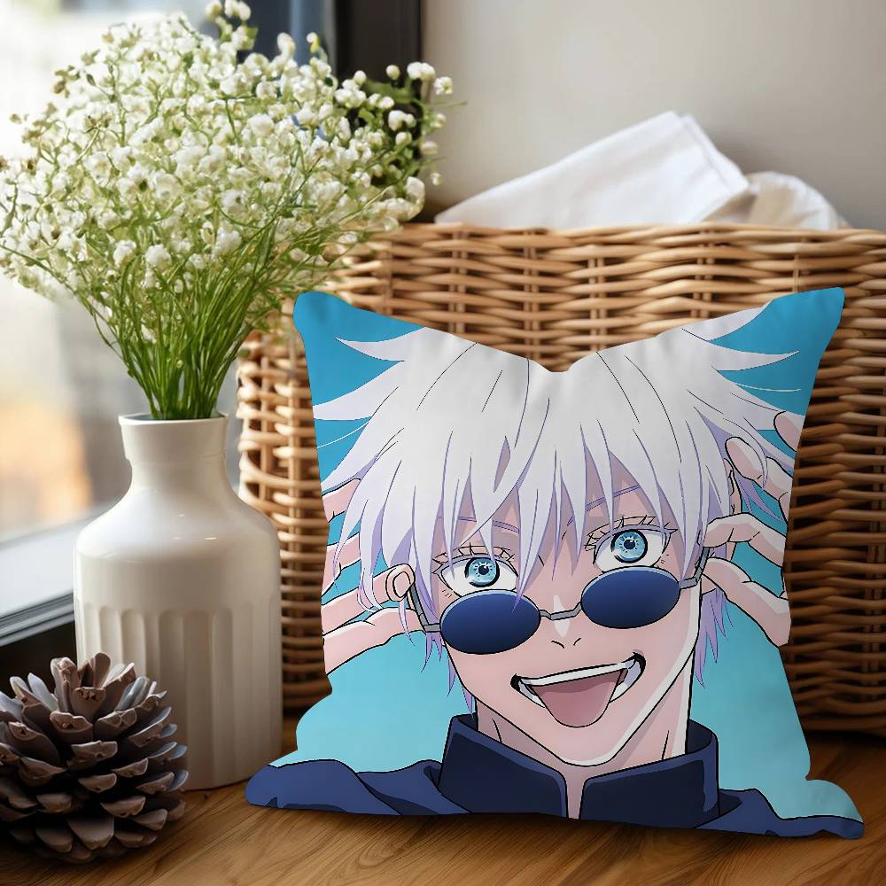 Anime S-Satoru G-Gojo Cushion Cover Inches Farmhouse Decor Home Throw Pillow Covers For Couch Decorations