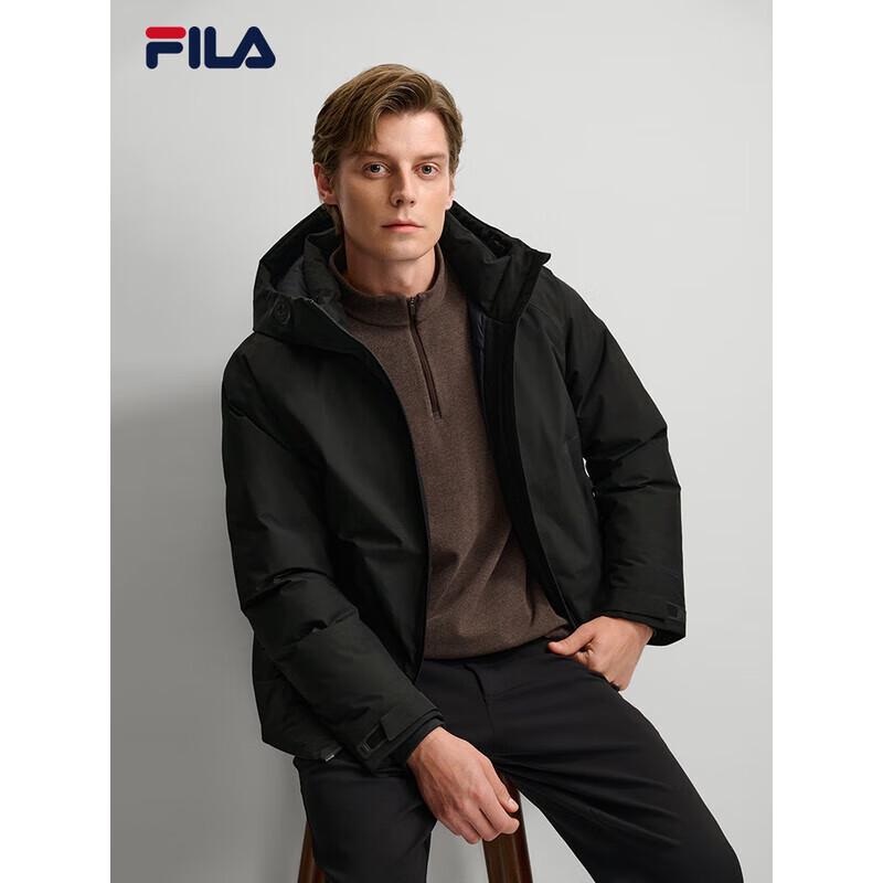 FILA Men's 95% Goose Down Hooded Puffer Jacket