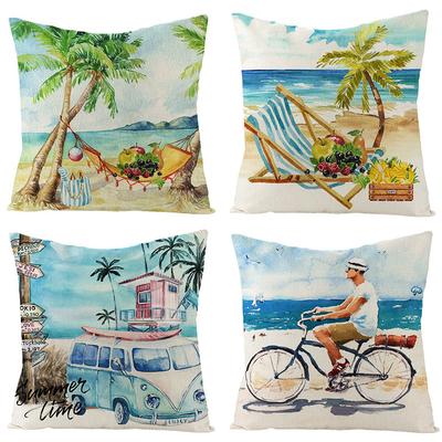 New Summer Beach Pillowcase Home Bedside Living Room Bedroom Pillowcase