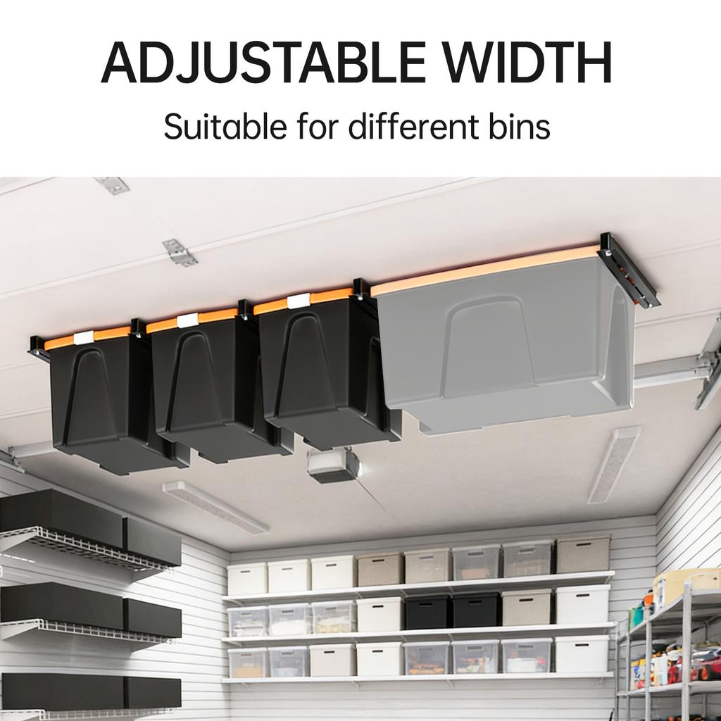 Overhead Garage Storage Rack Heavy Duty Steel Ceiling Mounted Bin Rack for Garage Organization