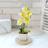 White Flower Pot Artificial Orchid Bonsai Multi-Bloom Plastic Fake Flower  Home Decor