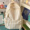 Zaino nuovo di alta qualità di nicchia a righe colorate a contrasto per studenti, zaino leggero di grande capacità, borsa per pendolari quotidiana per lo shopping