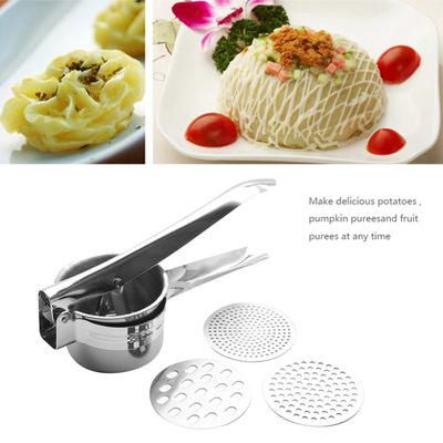 Manueller Edelstahl-Quetscher, Lebensmittel-Stahl-Kartoffelpresse, Küchenbrecher, Stampfer-Werkzeug