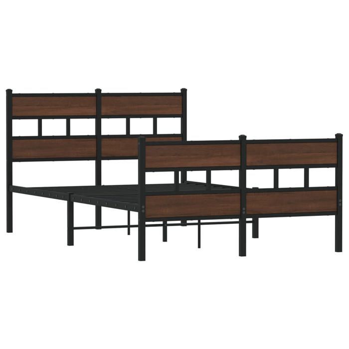 VidaXL Cadre de lit sans matelas avec tête de lit et pied de lit, lit double, meuble de chambre à coucher, lit d'invité, 4017167