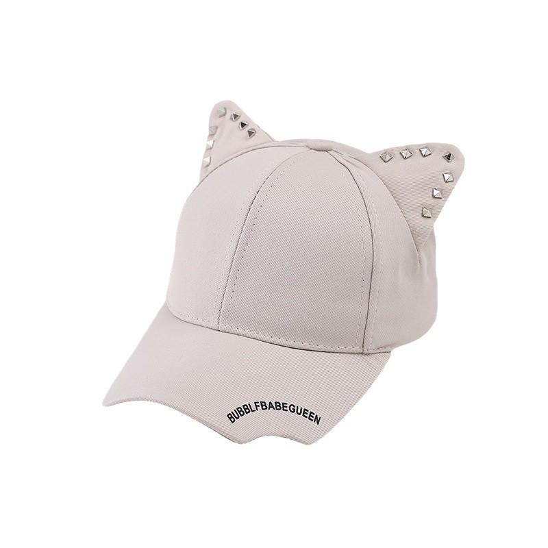Original Personality Trend Rivet Inlaid Baseball Cap Men's and Women's Cap Cat Ears Denim Baseball Cap