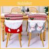 Festive Christmas Chair Covers With Long Mustached Red And Gray Designs For Holiday Decor