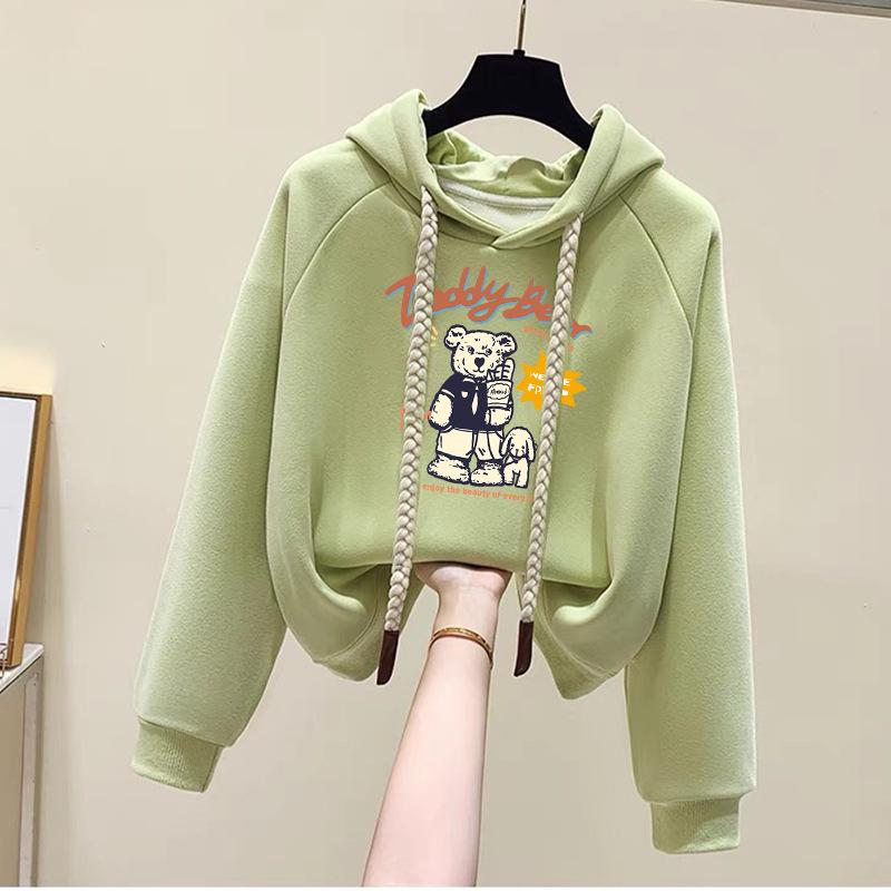 Women's Fleece-Lined Hooded Sweatshirt - New 2024 Petite Winter Dopamine Style