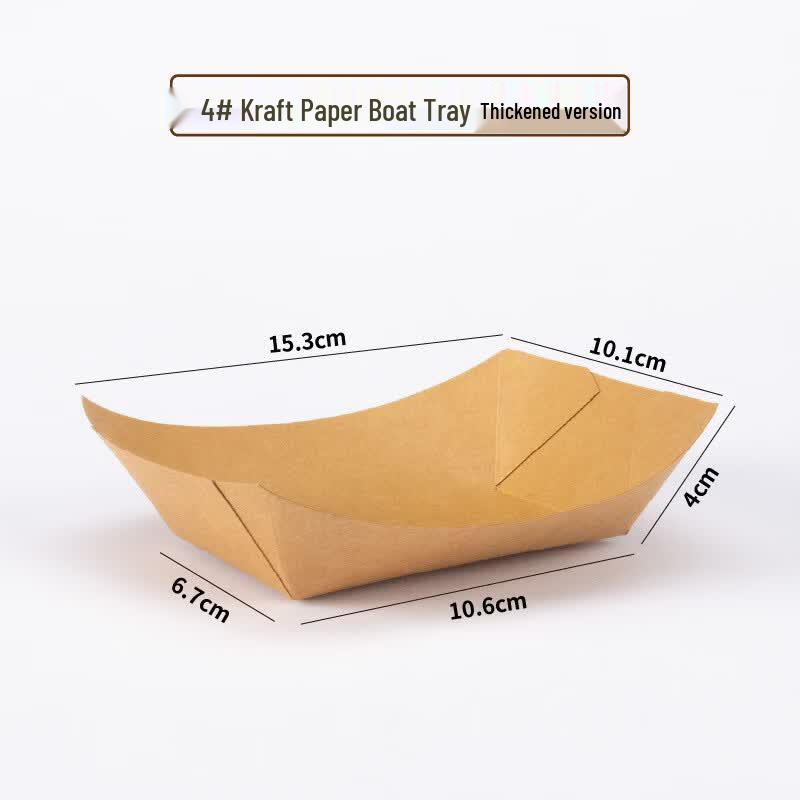 Disposable Kraft Paper Boat Food Tray