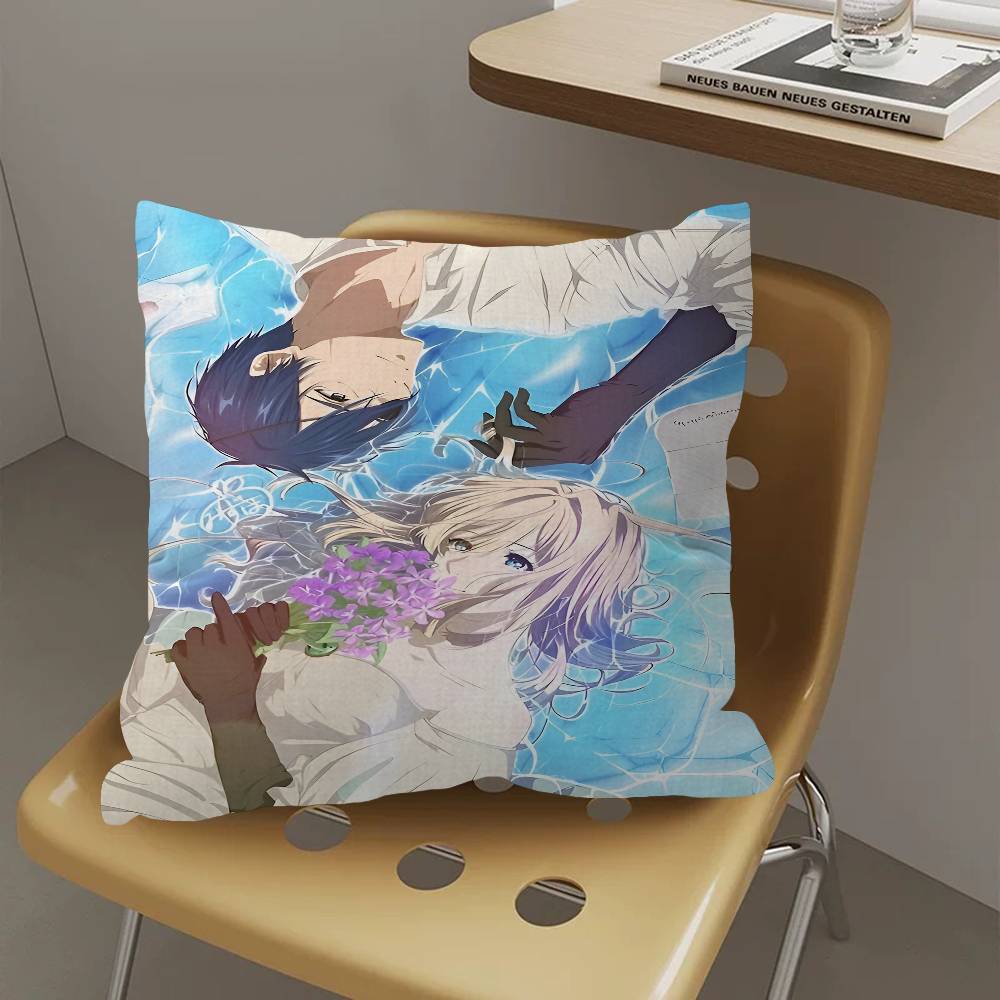 Anime Violet Evergarden 45*45cm Cushion Cover Pillow Cover Decor Pillowcase Home Pillowcase For Couch Pillow