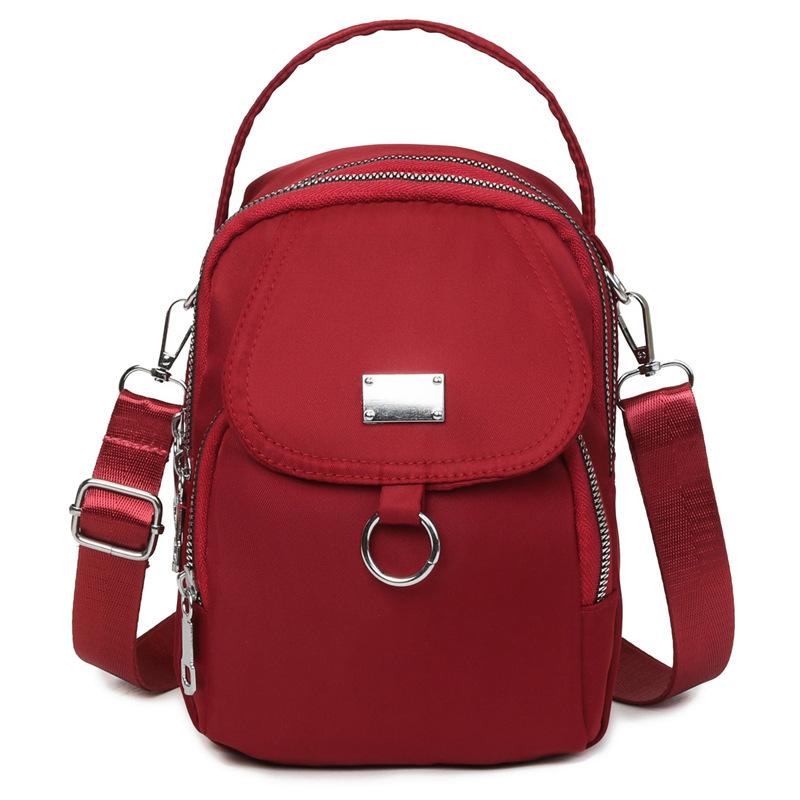 

Прочная Оксфордская Женская Мини-Сумка 3 Слоя Сумка Через Плечо Девушки Шопинг Сумка для Телефона Легкая Сумка Подходящая Для Выхода темно-красного