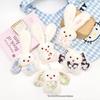 Plush Handmade Long-Eared Rabbit Backpack Charm with Flower Pocket - Cute Gift for Best Friends