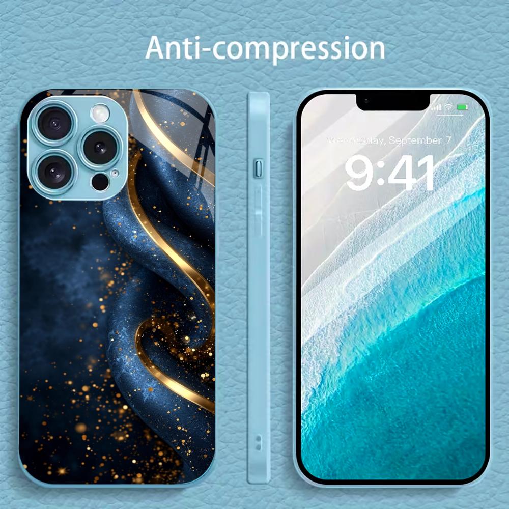 Colorful For Electroplated Glass Phone Case For iPhone 17 16 15 14 13 12 11 Pro Max Plus 16E 17Air Cover
